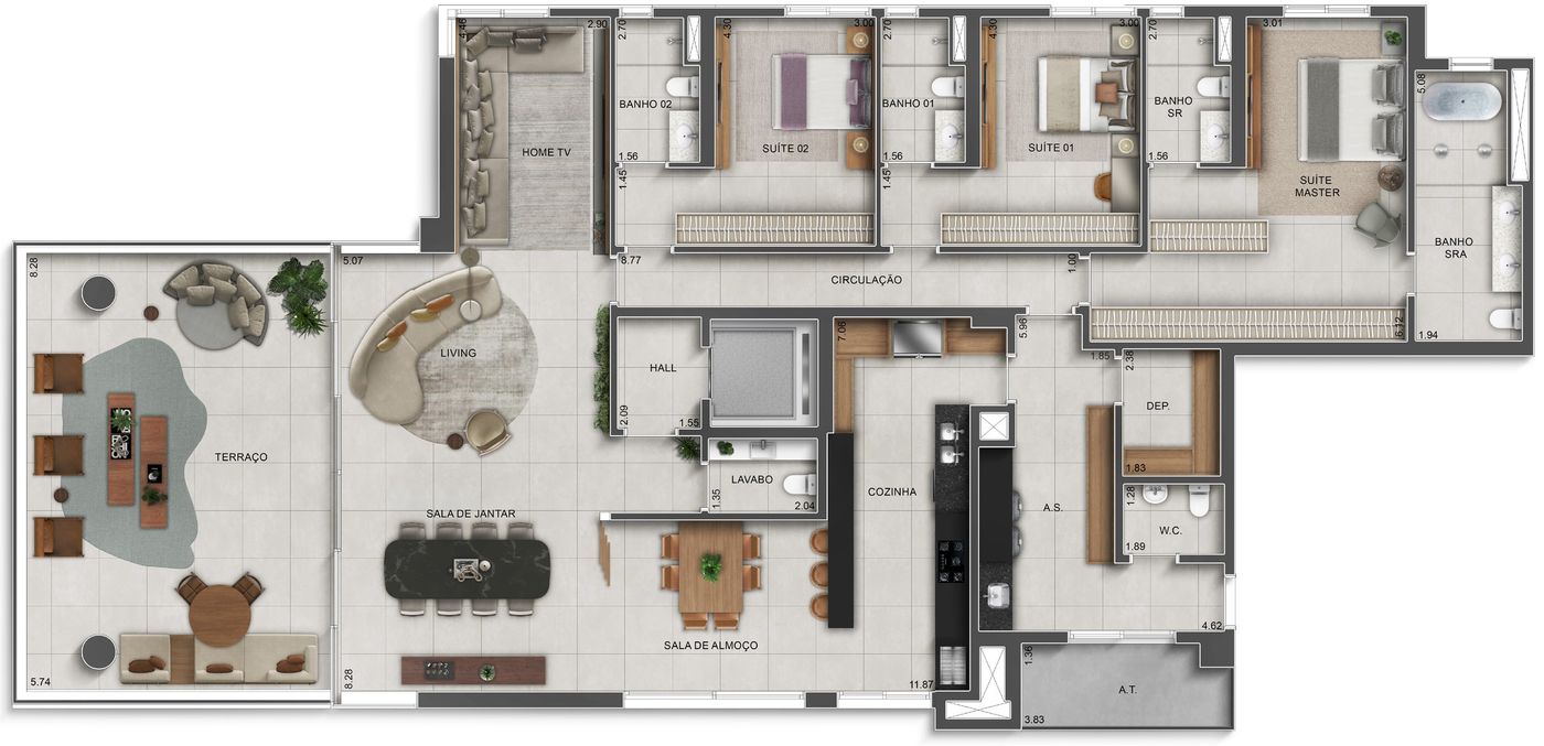 Apartamento de 299,53 m² no Casa'Alta — 3 suítes — foto 5