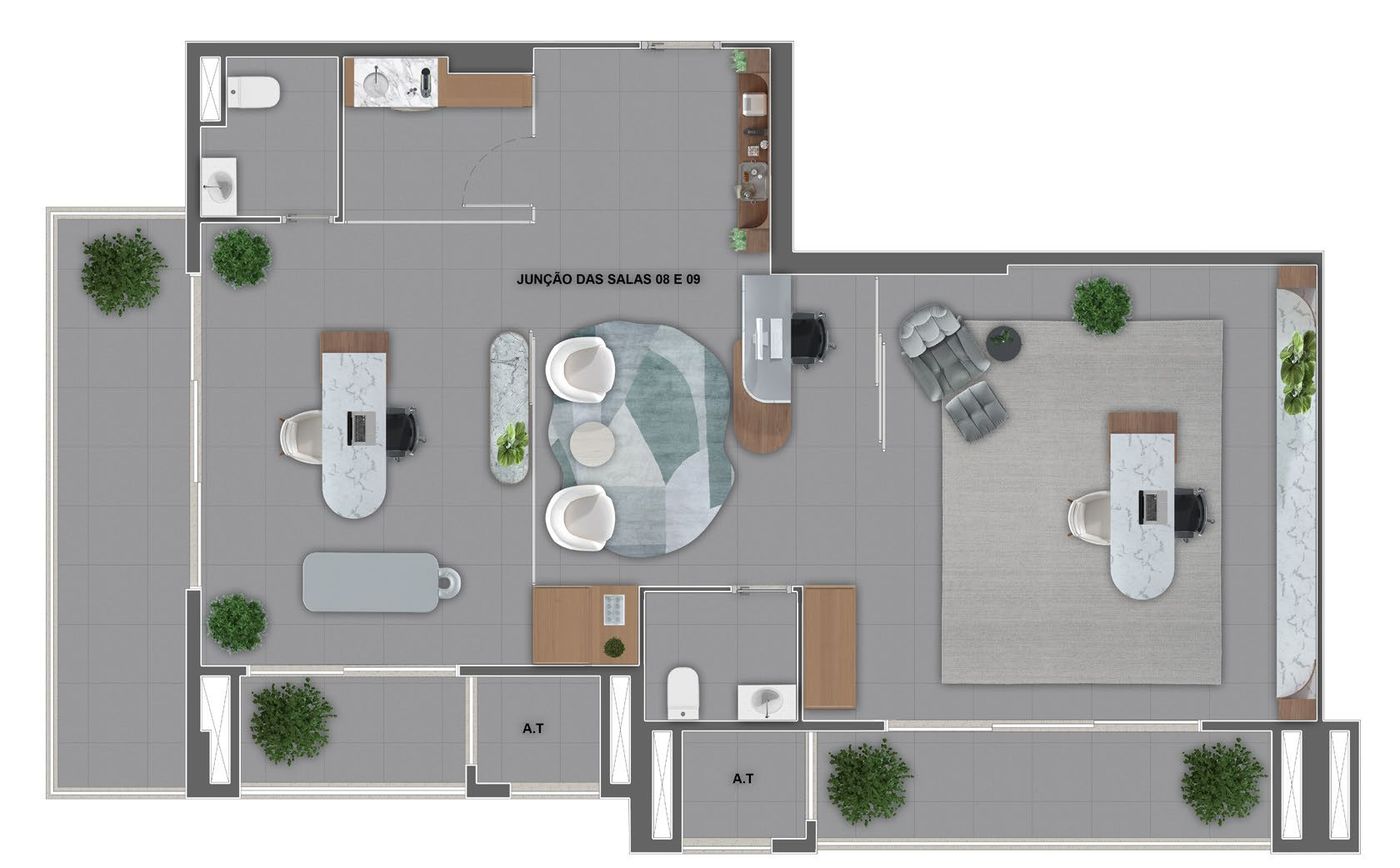 Salas comerciais no Chronos Tower — 38,69 a 145,54 m² — foto 3